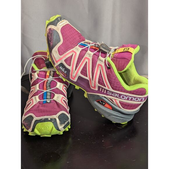 Saloman Shoes Womens 5.5 Speed Cross 3 Pink Outdoor Hiking Contagrip Clima - Picture 4 of 11